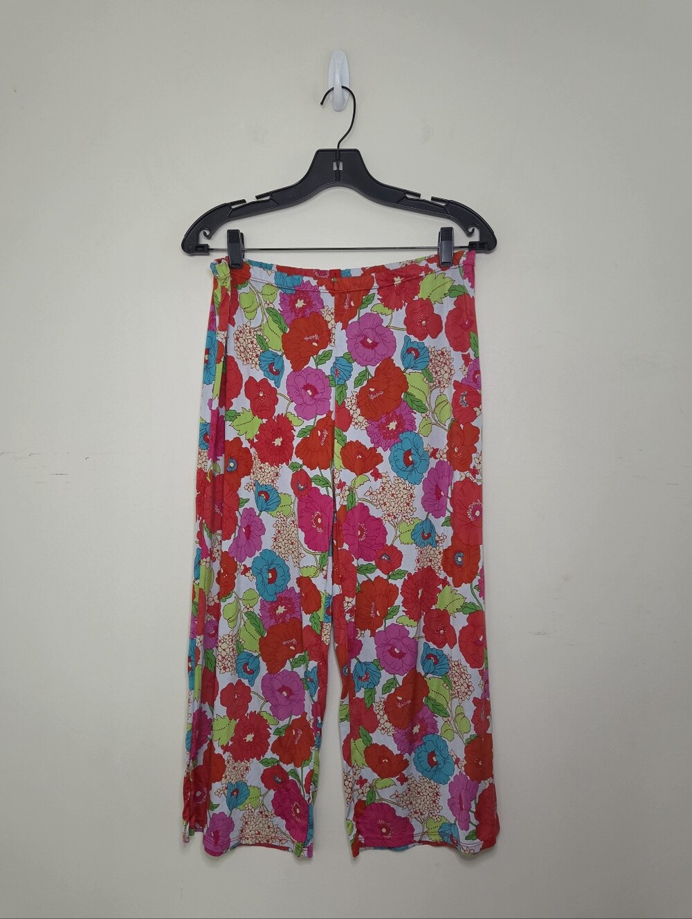 Women's Josie Natori Floral Print Cropped Pajama Pants Sz Small